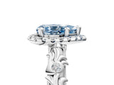 White gold Fancy Blue Pear Cut Halo Diamond Solitaire with Filigree Band and Four-Prong Setting_5