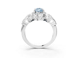 White gold Fancy Blue Pear Cut Halo Diamond Split Shank Engagement Ring with Four-Prong Setting_3