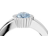 White gold Fancy Blue Pear  Cut Halo Pave Band Four-Prong Ring_53