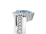 White gold Fancy Blue Pear  Cut Halo Pave Band Four-Prong Ring_55