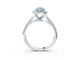 White gold Fancy Blue Pear  Cut Halo Pave Band Four-Prong Setting Ring_41