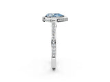 White gold Fancy Blue Pear  Cut Halo Pave Split Shank Prong Setting Ring_34