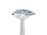 White gold Fancy Blue Pear Cut Halo Round Diamond Pavé Band with Four-Prong Setting_44