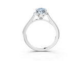 White gold Fancy Blue Pear Cut Halo Round Diamond Solitaire Engagement Ring with Pave Band and Four-Prong Setting_27