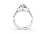 White gold Fancy Blue Pear Cut Halo Round Diamond Twist Band with Four-Prong Setting_27