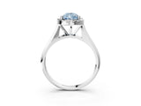 White gold Fancy Blue Pear  Cut Halo Solitaire Engagement Ring with Square Band and Four-Prong Setting_15