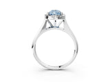 White gold Fancy Blue Pear  Cut Halo Solitaire Engagement Ring with Square Band and Four-Prong Setting_81