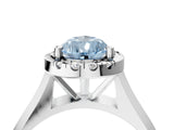 White gold Fancy Blue Pear  Cut Halo Solitaire Engagement Ring with Square Band and Four-Prong Setting_82