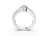 White gold Fancy Blue Pear  Cut Halo Split Shank Diamond Ring with Four-Prong Setting_48