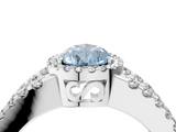 White gold Fancy Blue Pear  Cut Halo Split Shank Diamond Ring with Four-Prong Setting_49