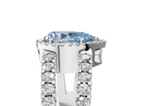 White gold Fancy Blue Pear  Cut Halo Split Shank Diamond Ring with Four-Prong Setting_50
