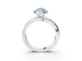 White gold Fancy Blue Pear  Cut Halo Split Shank Prong Setting Ring_28
