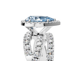 White gold Fancy Blue Pear  Cut Halo Split Shank Prong Setting Ring_66