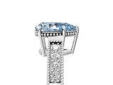 White gold Fancy Blue Pear  Cut Milgrain Channel Set Engagement Ring with Solitaire Prong Setting_66