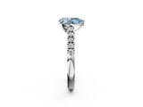 White gold Fancy Blue Pear  Cut Pavé Band Solitaire Ring with Four-Prong Setting_40