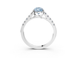 White gold Fancy Blue Pear  Cut Pavé Band Solitaire Ring with Four-Prong Setting_41