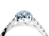 White gold Fancy Blue Pear  Cut Pavé Band Solitaire Ring with Four-Prong Setting_42