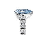 White gold Fancy Blue Pear  Cut Pavé Band Solitaire Ring with Four-Prong Setting_43