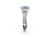 White gold Fancy Blue Pear  Cut Pave Diamond Engagement Ring with Channel Set Band and Four-Prong Setting_22