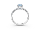 White gold Fancy Blue Pear  Cut Pave Diamond Engagement Ring with Channel Set Band and Four-Prong Setting_23
