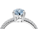 White gold Fancy Blue Pear  Cut Pave Diamond Engagement Ring with Channel Set Band and Four-Prong Setting_24