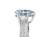 White gold Fancy Blue Pear  Cut Pave Diamond Engagement Ring with Channel Set Band and Four-Prong Setting_25