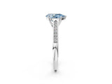 White gold Fancy Blue Pear Cut Solitaire Cathedral Diamond Engagement Ring with Channel-Set Band and Four-Prong Setting_17