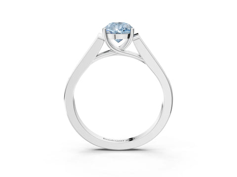 White gold Fancy Blue Pear Cut Solitaire Cathedral Diamond Engagement Ring with Channel-Set Band and Four-Prong Setting_18