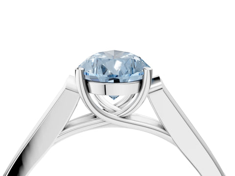 White gold Fancy Blue Pear Cut Solitaire Cathedral Diamond Engagement Ring with Channel-Set Band and Four-Prong Setting_19