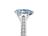 White gold Fancy Blue Pear Cut Solitaire Cathedral Diamond Engagement Ring with Channel-Set Band and Four-Prong Setting_20