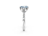 White gold Fancy Blue Pear Cut Solitaire Diamond Engagement Ring with Pavé Band and Six-Prong Setting_26