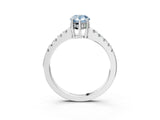 White gold Fancy Blue Pear Cut Solitaire Diamond Engagement Ring with Pavé Band and Six-Prong Setting_27