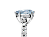 White gold Fancy Blue Pear Cut Solitaire Diamond Engagement Ring with Pavé Band and Six-Prong Setting_29