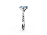 White gold Fancy Blue Pear  Cut Solitaire Diamond Engagement Ring with Pave Band and Four-Prong Setting_126
