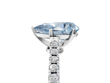 White gold Fancy Blue Pear  Cut Solitaire Diamond Engagement Ring with Pave Band and Four-Prong Setting_129