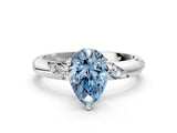 White gold Fancy Blue Pear Cut Solitaire Diamond Engagement Ring with Twisted Pave Band and Four-Prong Setting_19