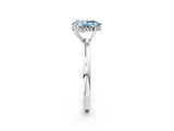White gold Fancy Blue Pear Cut Solitaire Diamond Ring with Prong Setting and Plain Band_14