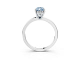 White gold Fancy Blue Pear Cut Solitaire Diamond Ring with Prong Setting and Plain Band_15