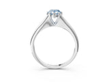 White gold Fancy Blue Pear Cut Solitaire Diamond Ring with Six-Prong Setting and Classic Band_64