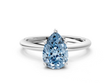 White gold Fancy Blue Pear  Cut Solitaire Engagement Ring with Four-Prong Setting and Classic Band_20