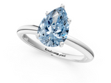 White gold Fancy Blue Pear  Cut Solitaire Engagement Ring with Four-Prong Setting and Classic Band_21