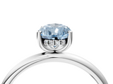 White gold Fancy Blue Pear  Cut Solitaire Engagement Ring with Four-Prong Setting and Classic Band_24