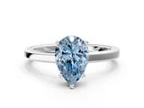 White gold Fancy Blue Pear  Cut Solitaire Engagement Ring with Four-Prong Setting on a Classic Band_20