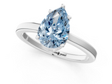 White gold Fancy Blue Pear  Cut Solitaire Engagement Ring with Four-Prong Setting on a Classic Band_20