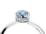 White gold Fancy Blue Pear  Cut Solitaire Engagement Ring with Four-Prong Setting on a Classic Band_24