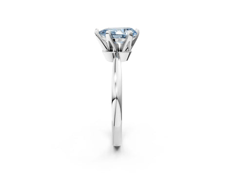 White gold Fancy Blue Pear Cut Solitaire Engagement Ring with Six-Prong Setting and Tapered Band_2