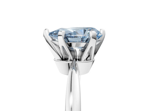 White gold Fancy Blue Pear Cut Solitaire Engagement Ring with Six-Prong Setting and Tapered Band_5
