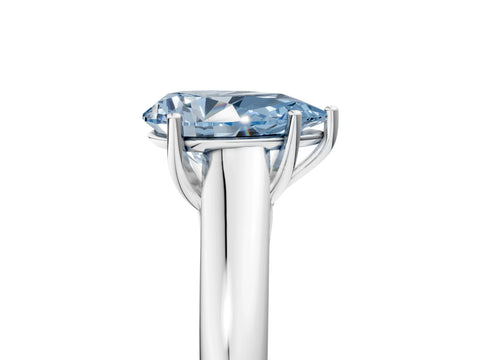 White gold Fancy Blue Pear Cut Solitaire Engagement Ring with Tapered Band and Four-Prong Setting_20