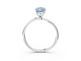 White gold Fancy Blue Pear  Cut Solitaire Engagement Ring with Thin Band and Four-Prong Setting_6