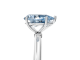 White gold Fancy Blue Pear  Cut Solitaire Engagement Ring with Thin Band and Four-Prong Setting_8